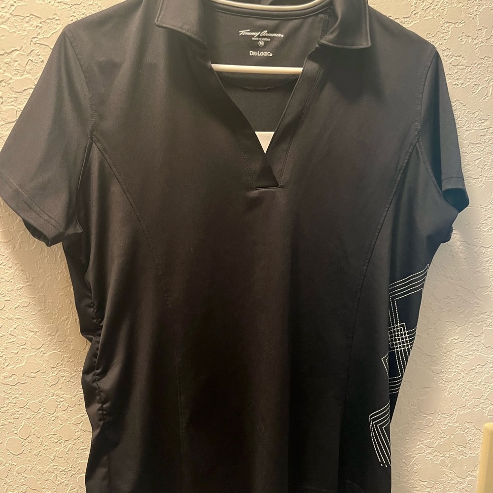 Black Fitted Polo Jersey Short Sleeve